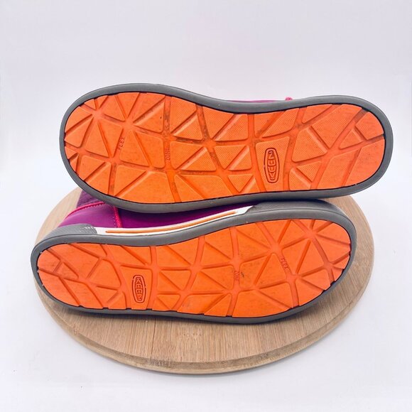 Keen Boots Womens 5 Pink Mesh Mid Calf Stripe Insulted Snow - Picture 11 of 12